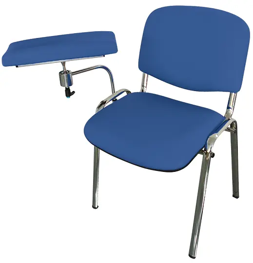 OZC - 01 židle odběrová s jednou područkou, koženka HOLY N 1 - koženka modrá